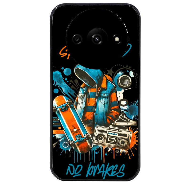 Coque noire taperso pour Redmi A3 avec motif skate board protection antichoc personnalisée