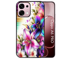 Coque noire taperso pour OPPO A6 PRO 4G et 5G avec motif fleur fluo protection antichoc personnalisée