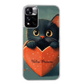Coque taperso pour Redmi Note 11 4G PRO 5G 11S avec motif chat et coeur avec prenom protection antichoc personnalisée