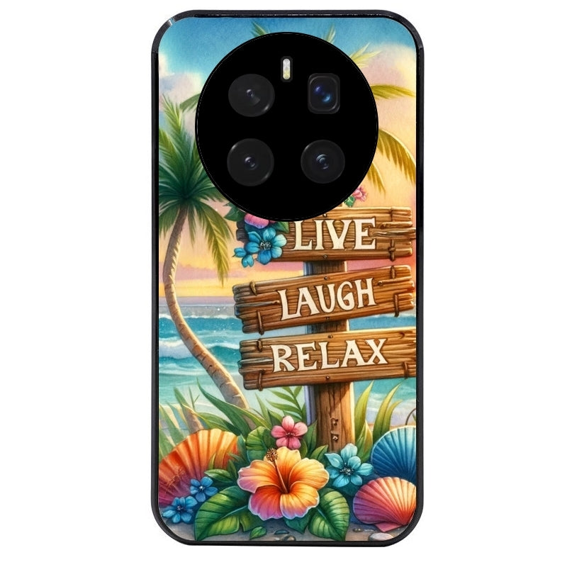 Coque noire taperso pour Magic 7 LITE et PRO avec motif tropical vacances protection antichoc personnalisée