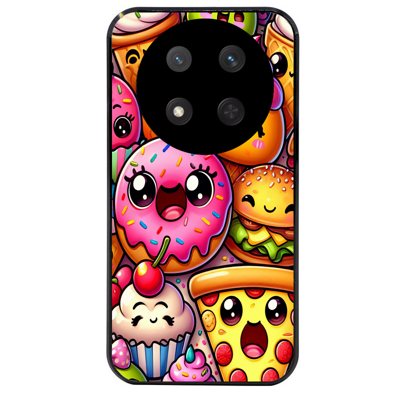 Coque noire taperso pour Magic 7 LITE et PRO avec motif anime donut kawaii protection antichoc personnalisée