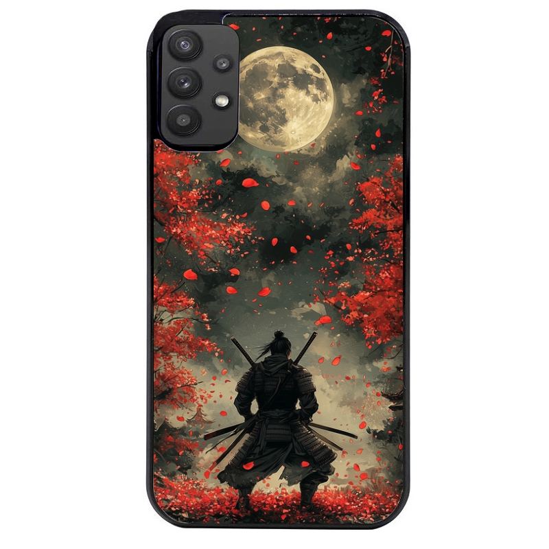 Coque noire taperso pour galaxy A22 A32 A52 A52S 4G 5G  avec motif samourai et katana protection antichoc personnalisée