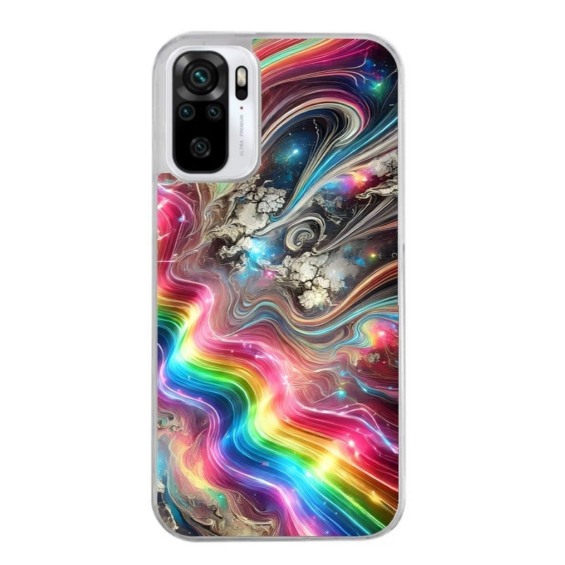 Coque taperso pour Redmi Note 10 4G 5G PRO 10S avec motif marbre arc en ciel protection antichoc personnalisée