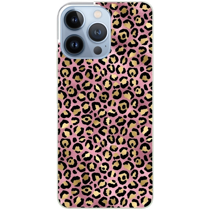 Coque taperso pour Iphone 12 et PRO MINI PRO MAX avec motif leopard rose protection antichoc personnalisée