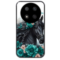 Coque noire taperso pour Magic 7 LITE et PRO avec motif cheval et fleurs personnalisee protection antichoc personnalisée