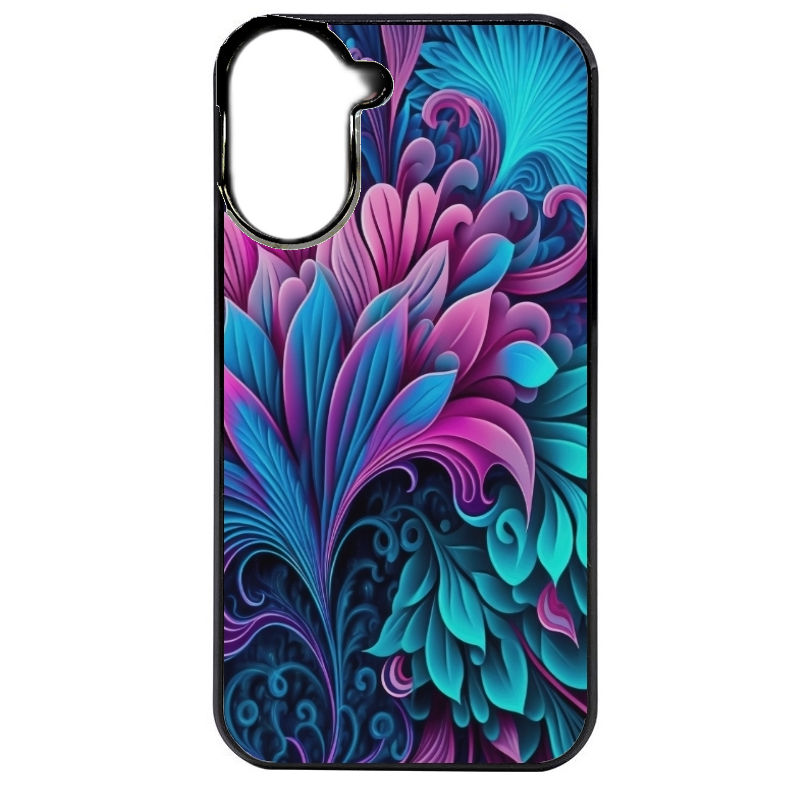 Coque noire taperso pour Redmi A5 4G avec motif tropical violet et des fleurs protection antichoc personnalisée