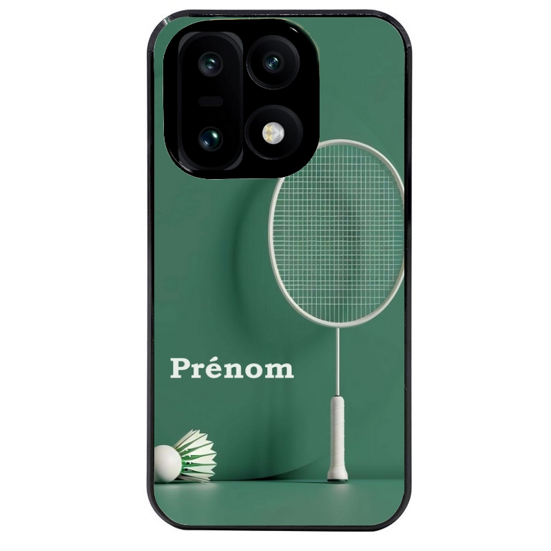Coque noire taperso pour OnePlus 15 avec motif badminton sport personnalise protection antichoc personnalisée