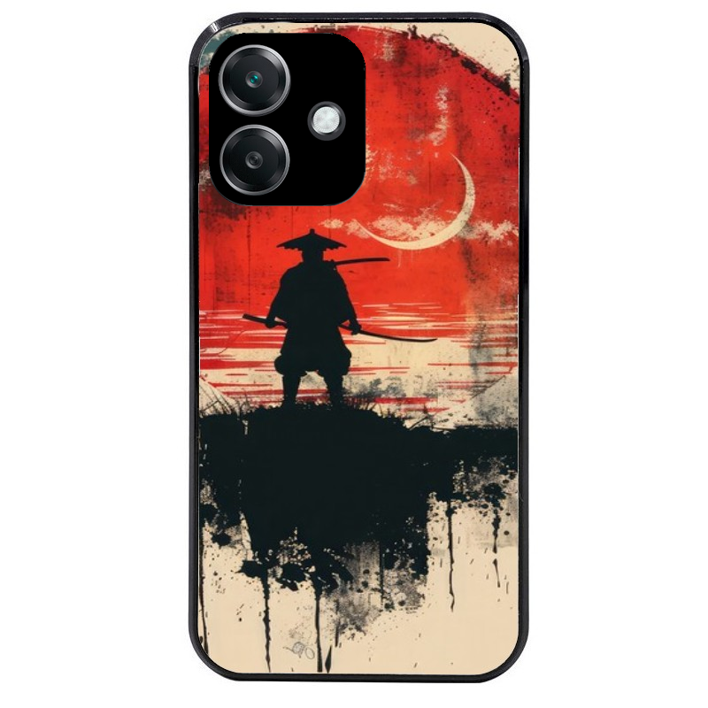 Coque noire taperso pour OPPO A40 avec motif samourai rouge protection antichoc personnalisée