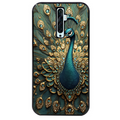 Coque noire taperso pour OPPO Reno 2 et 2Z avec motif paon bijoux protection antichoc personnalisée