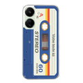 Coque taperso pour POCO C65 4G personnalisable avec motif cassette bleu protection antichoc personnalisée