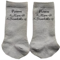 Chaussettes personnalisées paillettes argent motif atsem formidable