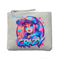 Porte monnaie personnalisé anime crazy ivoire en feutrine en feutrine ivoire
