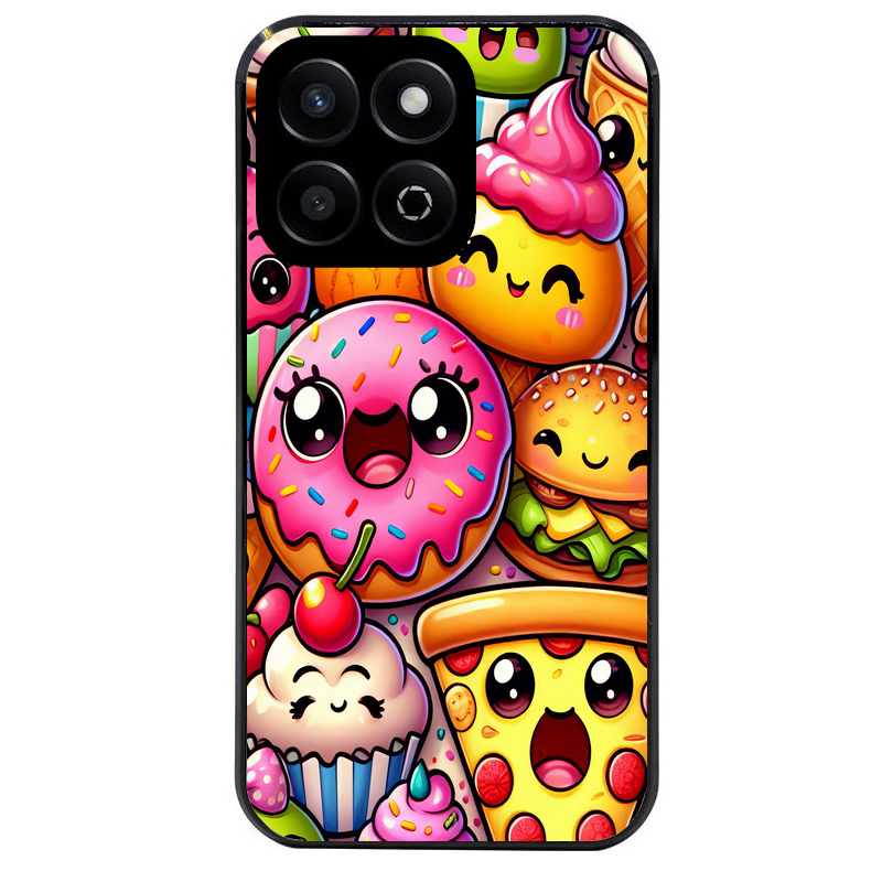 Coque noire taperso pour Honor 70 LITE 90 et LITE avec motif anime donut kawaii protection antichoc personnalisée