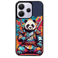 Coque noire taperso pour Redmi Note 14 et PRO PLUS 4G 5G avec motif panda katana personnalisee protection antichoc personnalisée