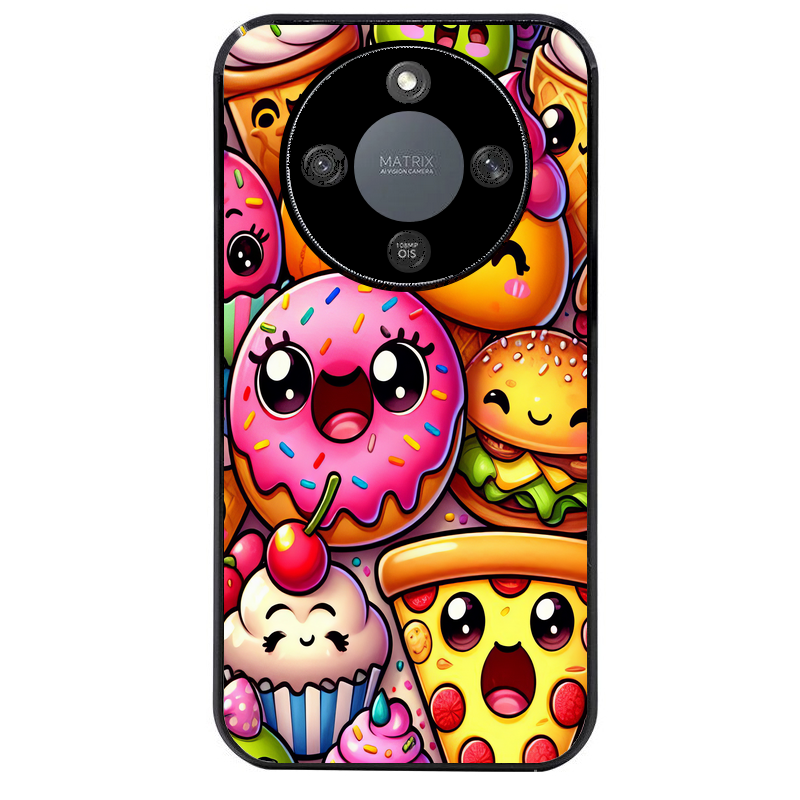 Coque noire taperso pour Magic 5 6 LITE et PRO avec motif anime donut kawaii protection antichoc personnalisée