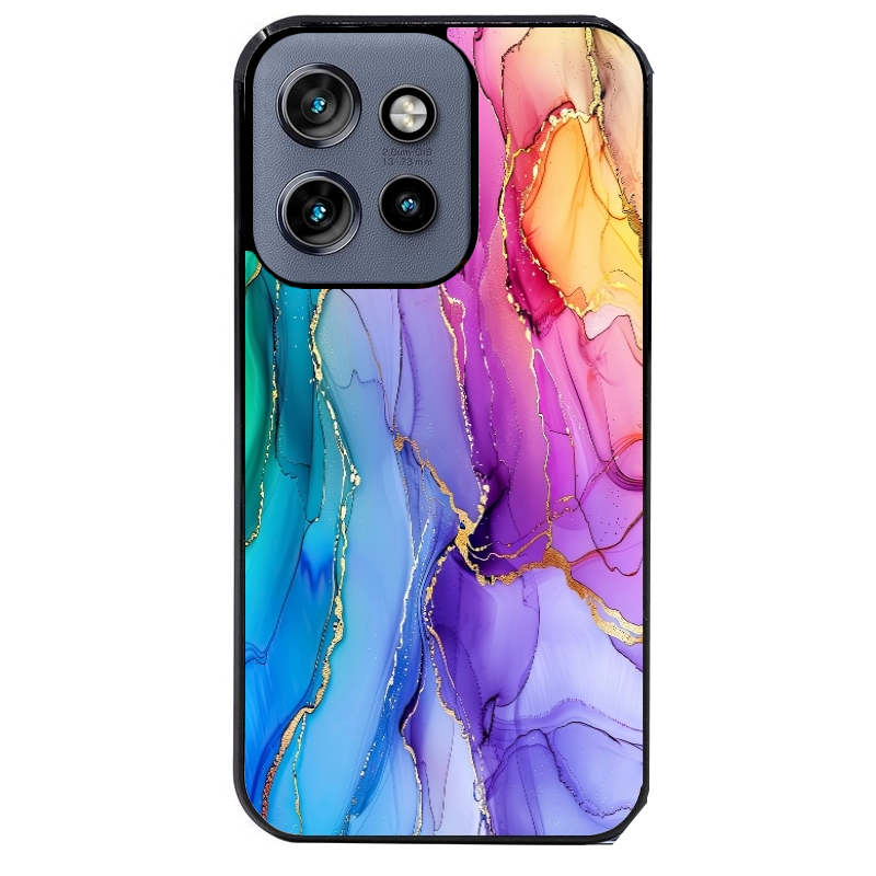 Coque noire taperso pour Moto Edge 60 et Neo Fusion Pro avec motif marbre tie dye protection antichoc personnalisée