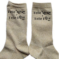 Chaussettes paillettes doré motif maman fille
