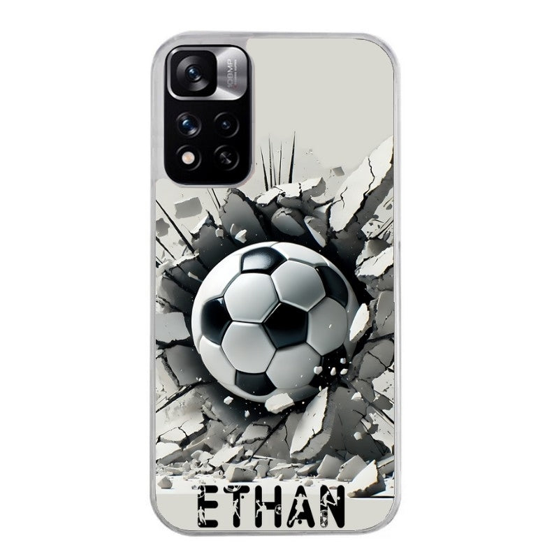Coque taperso pour Redmi Note 10 4G 5G PRO 10S avec motif foot metal personnalisee protection antichoc personnalisée