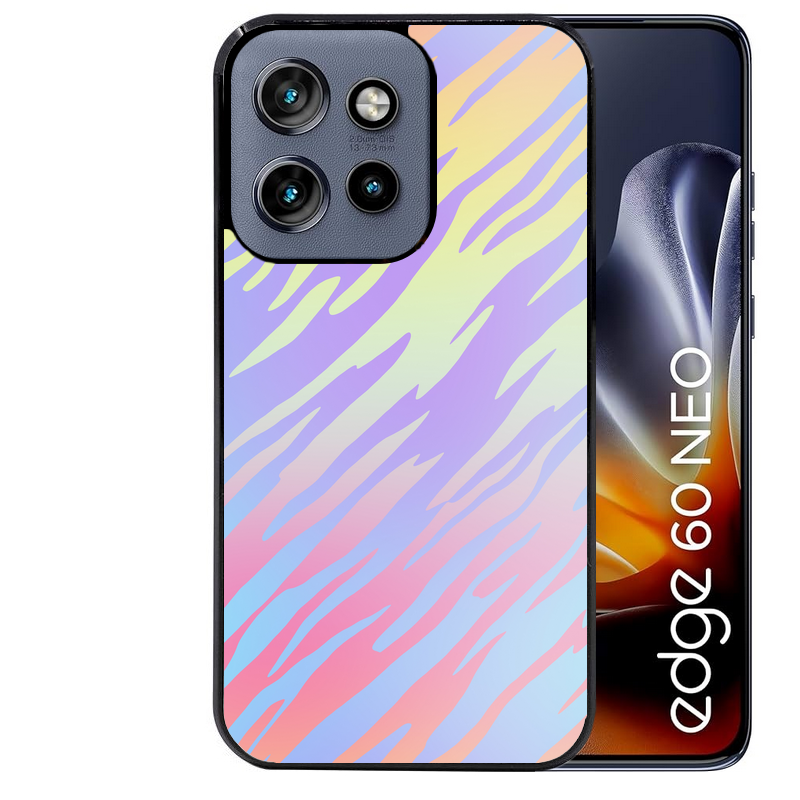 Coque noire taperso pour Moto Edge 60 et Neo Fusion Pro avec motif zebre pastel protection antichoc personnalisée
