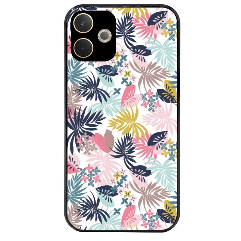 Coque noire taperso pour OPPO A5 PRO 4G et 5G avec motif jungle et fleur rose protection antichoc personnalisée