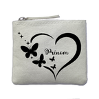 Chaussettes personnalisées paillettes rose motif coeur papillon