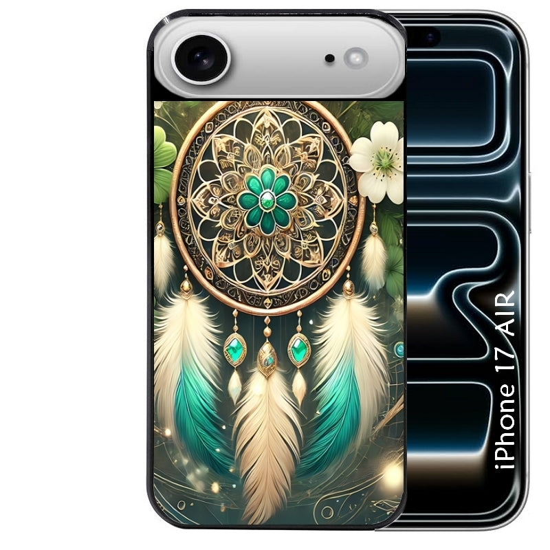Coque noire taperso pour Iphone 17 17E AIR MAX PRO avec motif dreamcatcher talisman protection antichoc personnalisée