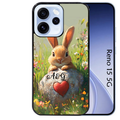 Coque noire taperso pour OPPO Reno 15 et F FS 5G avec motif lapin et fleurs personnalisee protection antichoc personnalisée