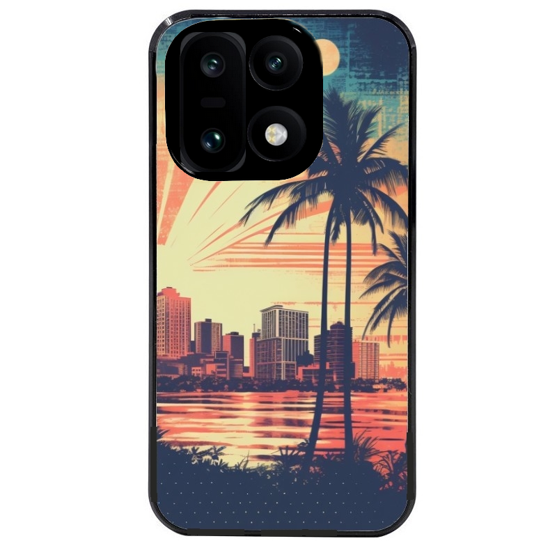 Coque noire taperso pour OnePlus 15 avec motif hawaii retro protection antichoc personnalisée