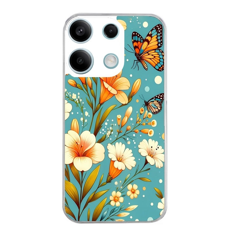 Coque taperso pour POCO X6 5G avec motif fleur orange protection antichoc personnalisée