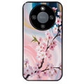 Coque noire taperso pour Magic 8 LITE et PRO avec motif marbre fleur cerisier protection antichoc personnalisée