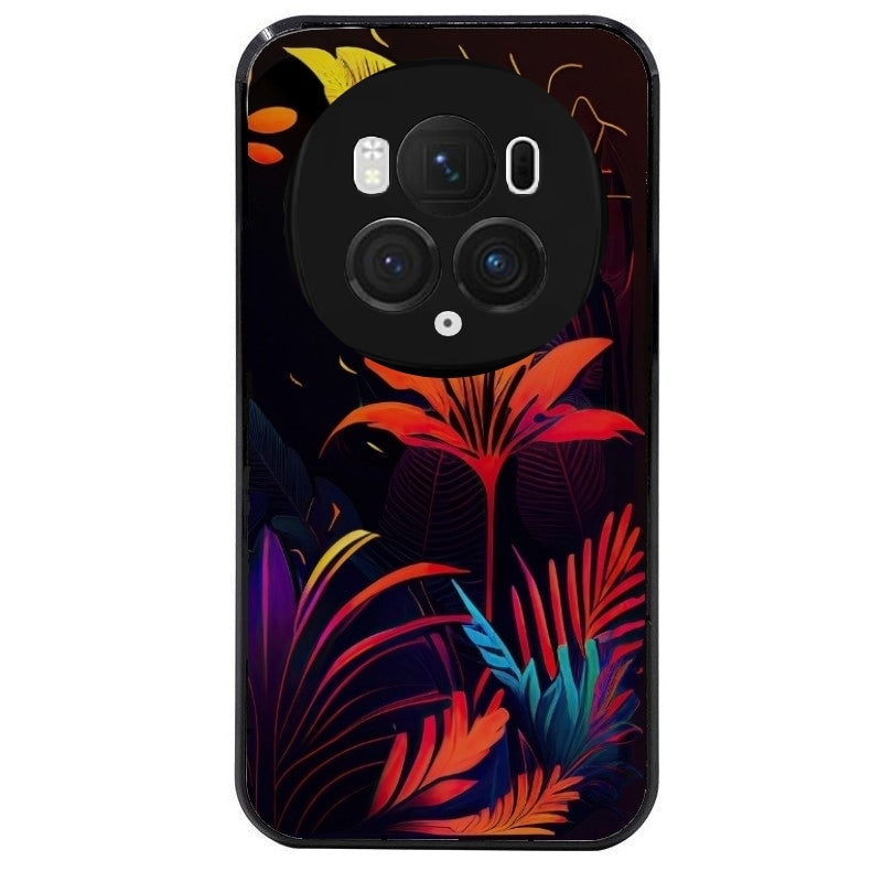 Coque noire taperso pour Magic 5 6 LITE et PRO avec motif tropical jaune protection antichoc personnalisée