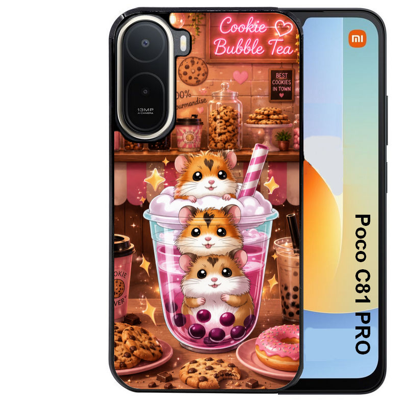 Coque pour POCO C81 PRO hamster cookie bubble tea