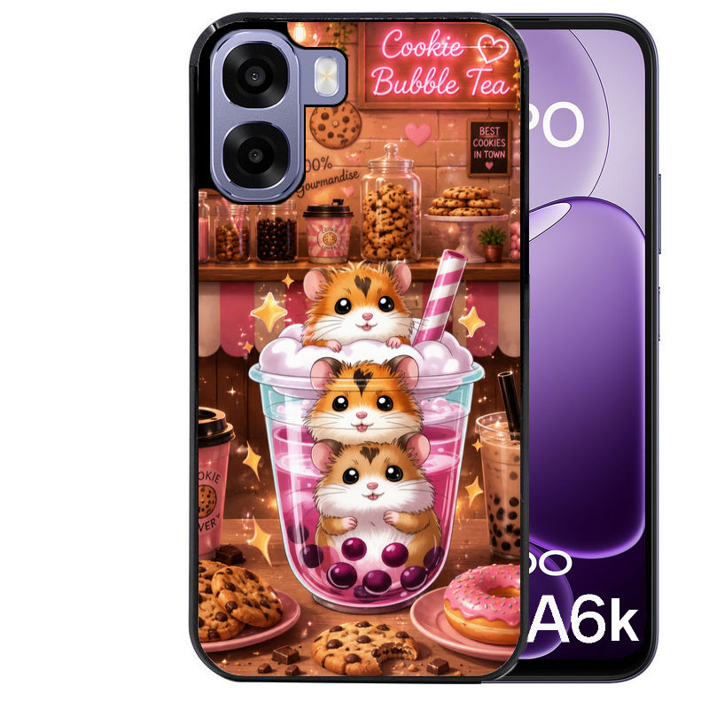 Coque pour Oppo A6 A6 A6K hamster cookie bubble tea