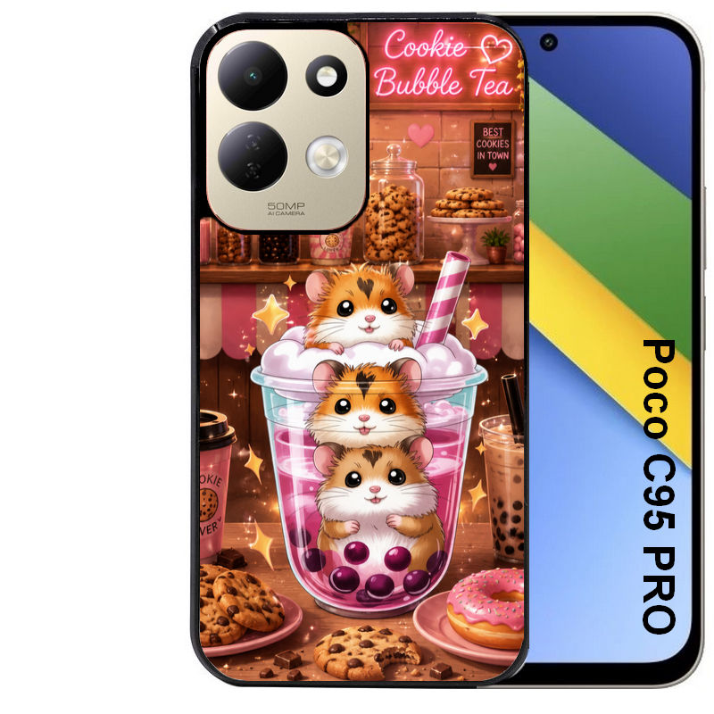 Coque pour POCO C95 PRO hamster cookie bubble tea