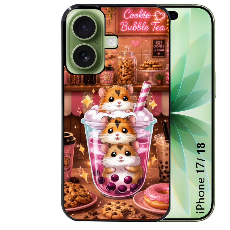 Coque pour Iphone 18 / PRO / PRO MAX / 18E hamster cookie bubble tea