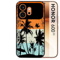 Coque noire taperso pour Honor 600 et 600 PRO avec motif hawai sun protection antichoc personnalisée