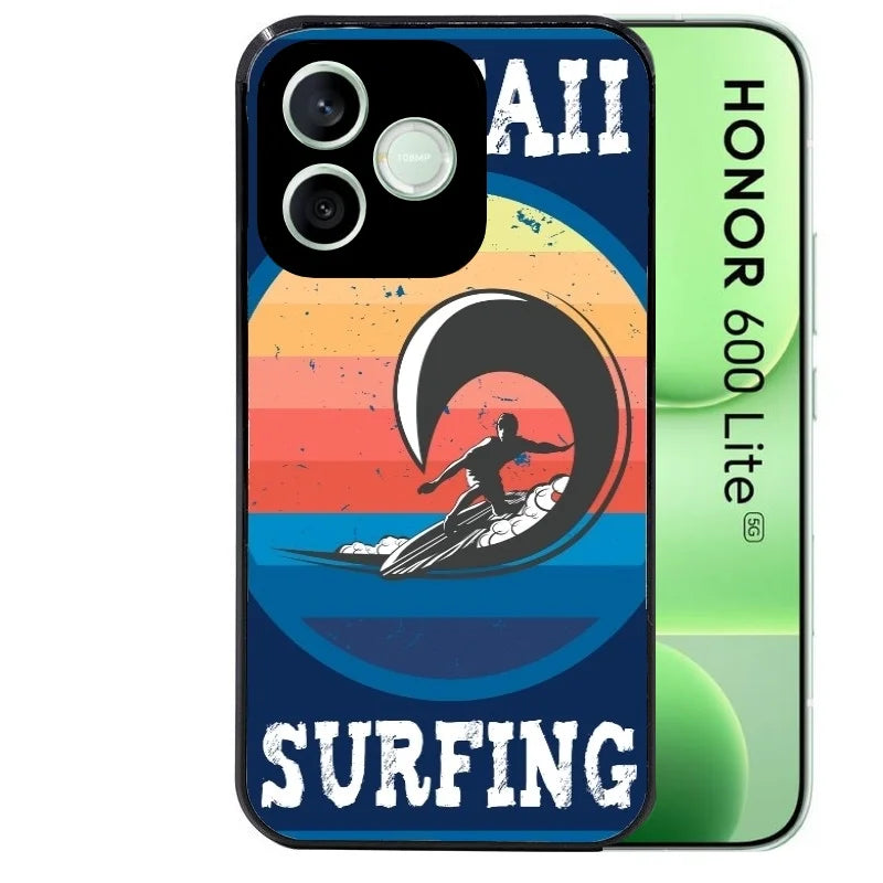 Coque noire pour Honor 600 LITE avec motif hawaii et surf protection antichoc personnalisée