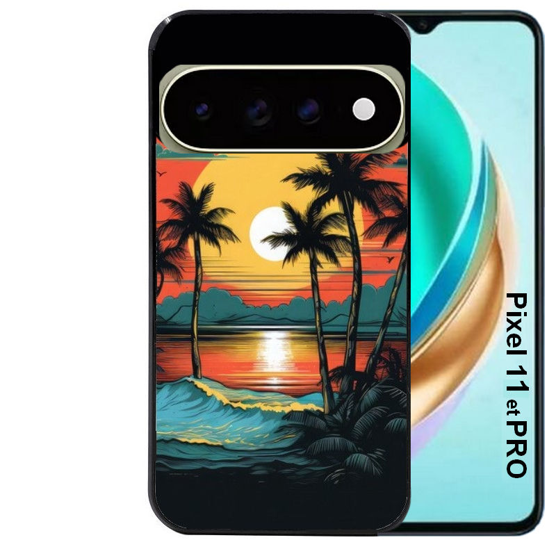 Coque pour Pixel 10 / 11 / PRO / XL hawaii palmier