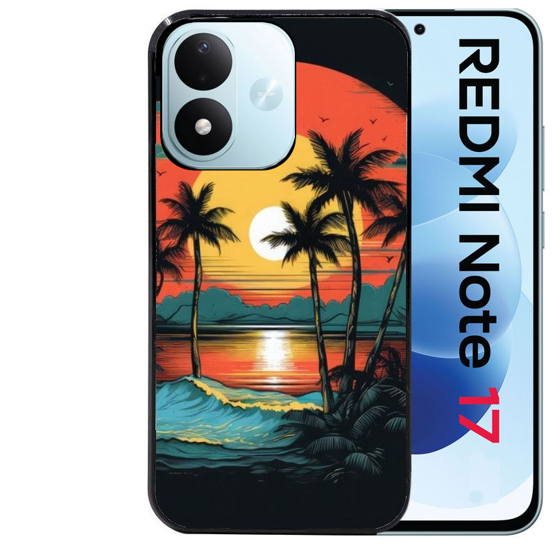 Coque pour Redmi Note 17 et PRO 4G 5G Max hawaii palmier