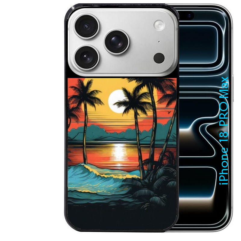 Coque pour Iphone 18 / PRO / PRO MAX / 18E hawaii palmier