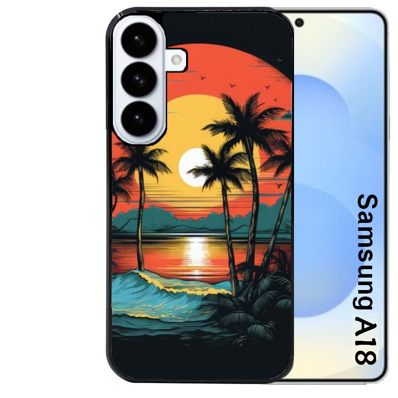 Coque pour Galaxy A08 A18 A28 A38 A58 hawaii palmier