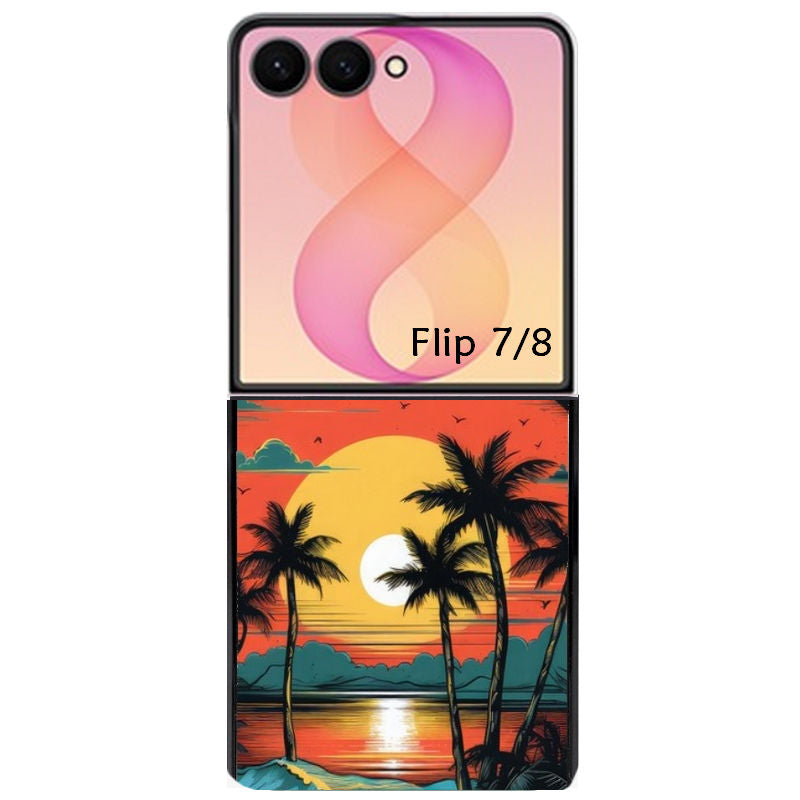 Coque pour Z FLIP 6 7 8 hawaii palmier
