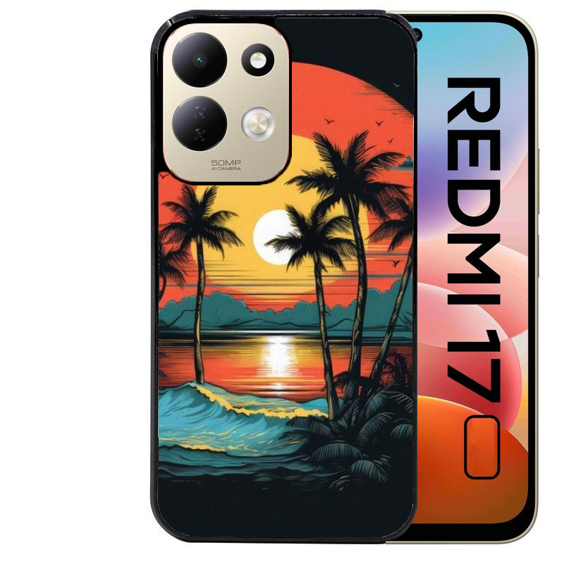 Coque pour Redmi 17 et 17C 4G 5G hawaii palmier