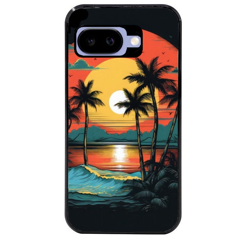 Coque pour Pixel 8A 9A 10A hawaii palmier