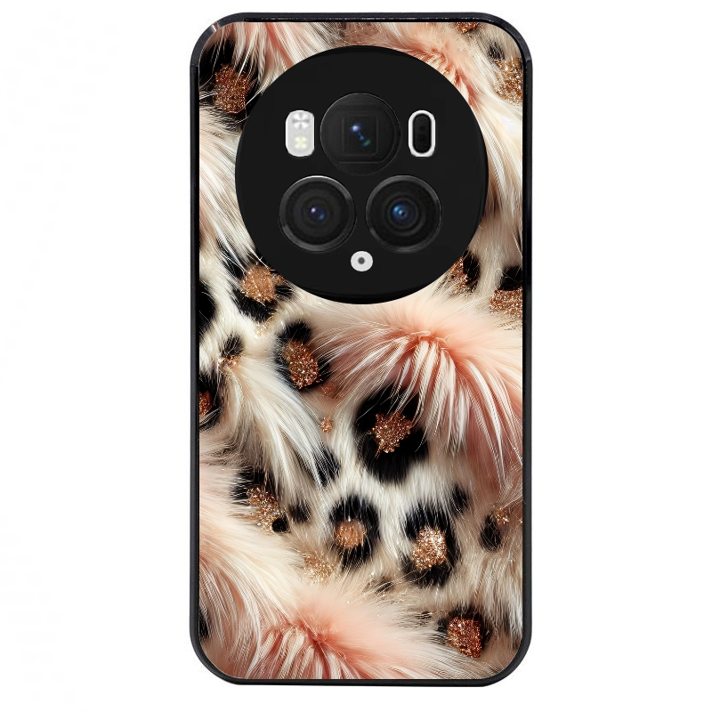 Coque noire taperso pour Magic 5 6 LITE et PRO avec motif effet fourrure leopard 1 protection antichoc personnalisée