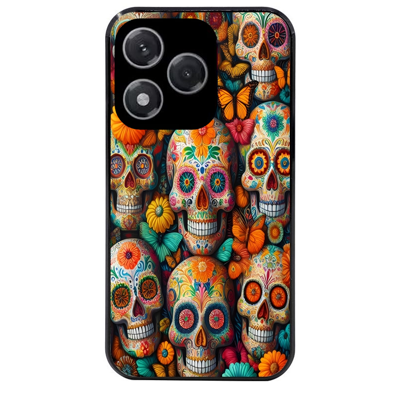 Coque noire taperso pour Honor 400 et Lite Pro Smart avec motif mort mexicaine papillon protection antichoc personnalisée
