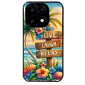 Coque noire taperso pour OnePlus 15 avec motif tropical vacances protection antichoc personnalisée