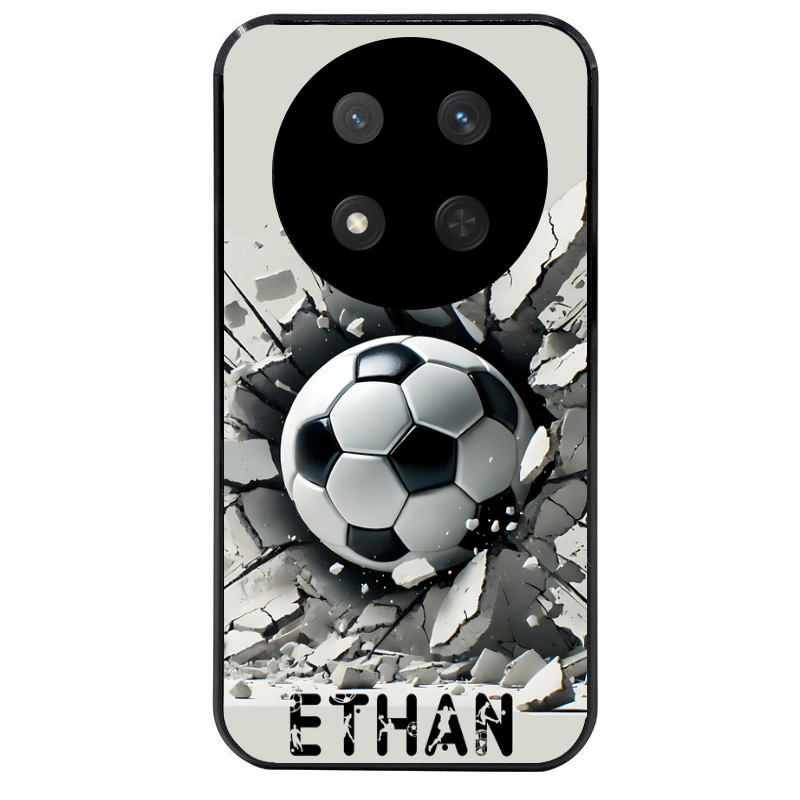 Coque noire taperso pour Magic 7 LITE et PRO avec motif foot beton personnalisee protection antichoc personnalisée