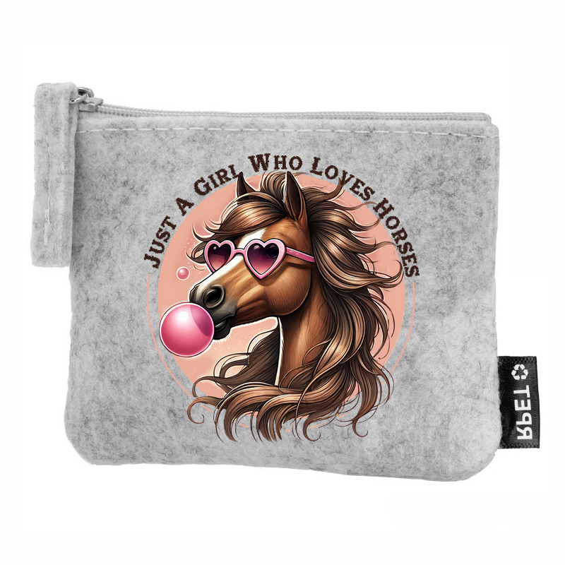 Porte monnaie cheval bubble en feutrine en feutrine