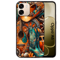 Coque noire taperso pour OPPO A6 A6X 4G et 5G avec motif cow boy et texas automne protection antichoc personnalisée
